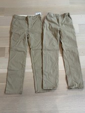 LOT 2 - GAP Kids Boys Classic Straight Fit Stretch Khakis Uniform Pants 10 Slim