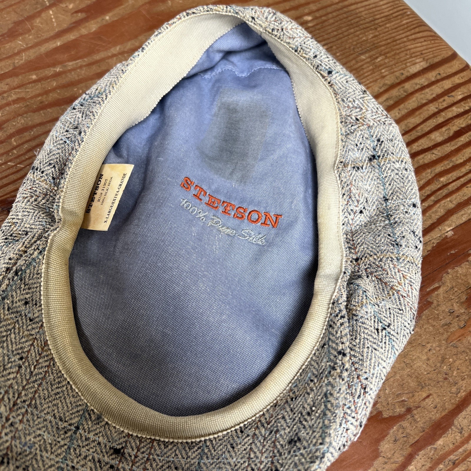 Stetson 100% Pure Silk. XL. Made In Germany. Drivers Cap Newsboy STC4-BLU 4