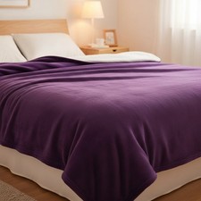 Stylish Love Purple Waterproof Blanket - 80x60 Queen Reversible Sherpa Comforter