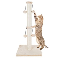 Dimaka 29'' Cat Scratching Post Natural Sisal Rope Scratch Post with 4 Teasin...