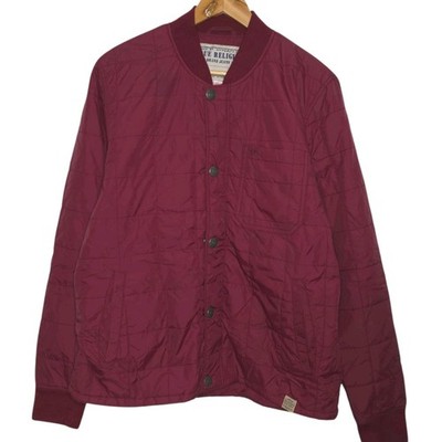 True Religion gesteppte Bomberjacke Herren XL burgund wattiert MPH9W89AB0