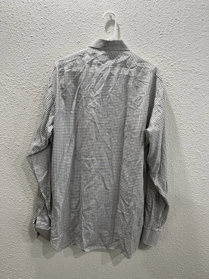 Ralph Lauren 紫色标签正装衬衫格子牛津 100% 棉意大利 16.5 码 — 第 4/4 张图片