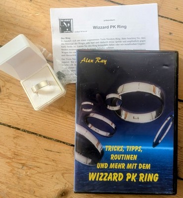 Wizzard PK Ring   Neodym Tesla Ring + DVD & Anleitung   Alex Ray  Close-Up Magie