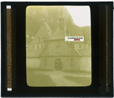 Große Kartause, Foto J. Moulin, Glasplatte, Farbe, positiv 8,5x10 cm