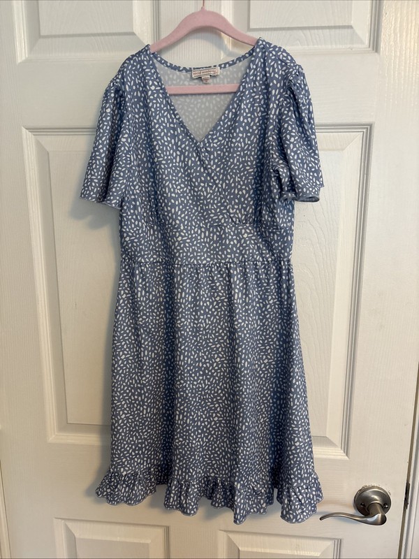Social Academy  Ruffle Hem Babydoll Dress Light Blue Size 12
