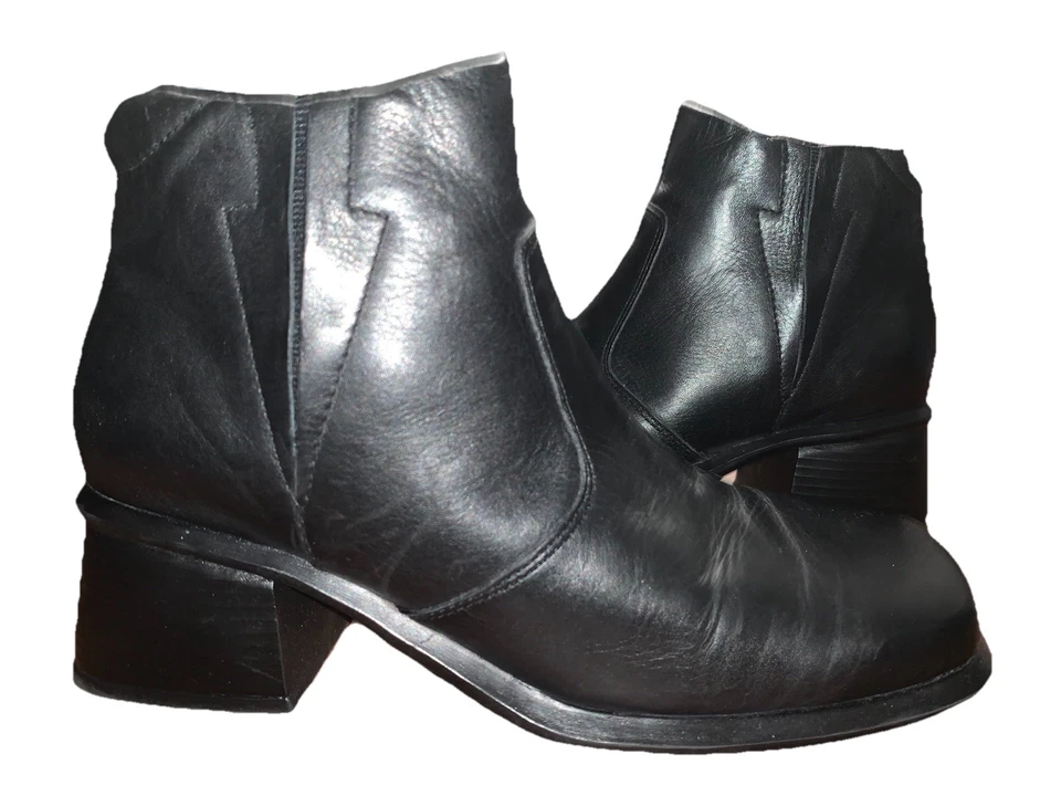 Earth Origins Janis Botas de Motociclista al Tobillo de Cuero Negras con Cremallera Lateral Talla 7 Foto 4 de 4