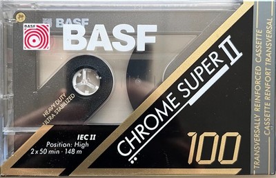 BASF Chrome Super II 100 Blank Cassette Tape SEALED, NOS
