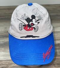 Disney Parks Youth Mickey Mouse Embroidered Snapback Hat Blue  Grey Colored