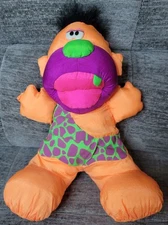 VTG 1992 Fisher Price Orange Caveman Puffalump Stuffed Grunts Plush