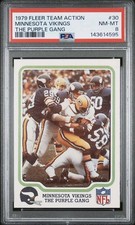 1979 FLEER TEAM ACTION THE PURPLE GANG #30 MINNESOTA VIKINGS PSA 8 Football Card