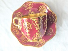 Coalport China Cup Saucer Jewelled   1872 cabinet cup and saucer 