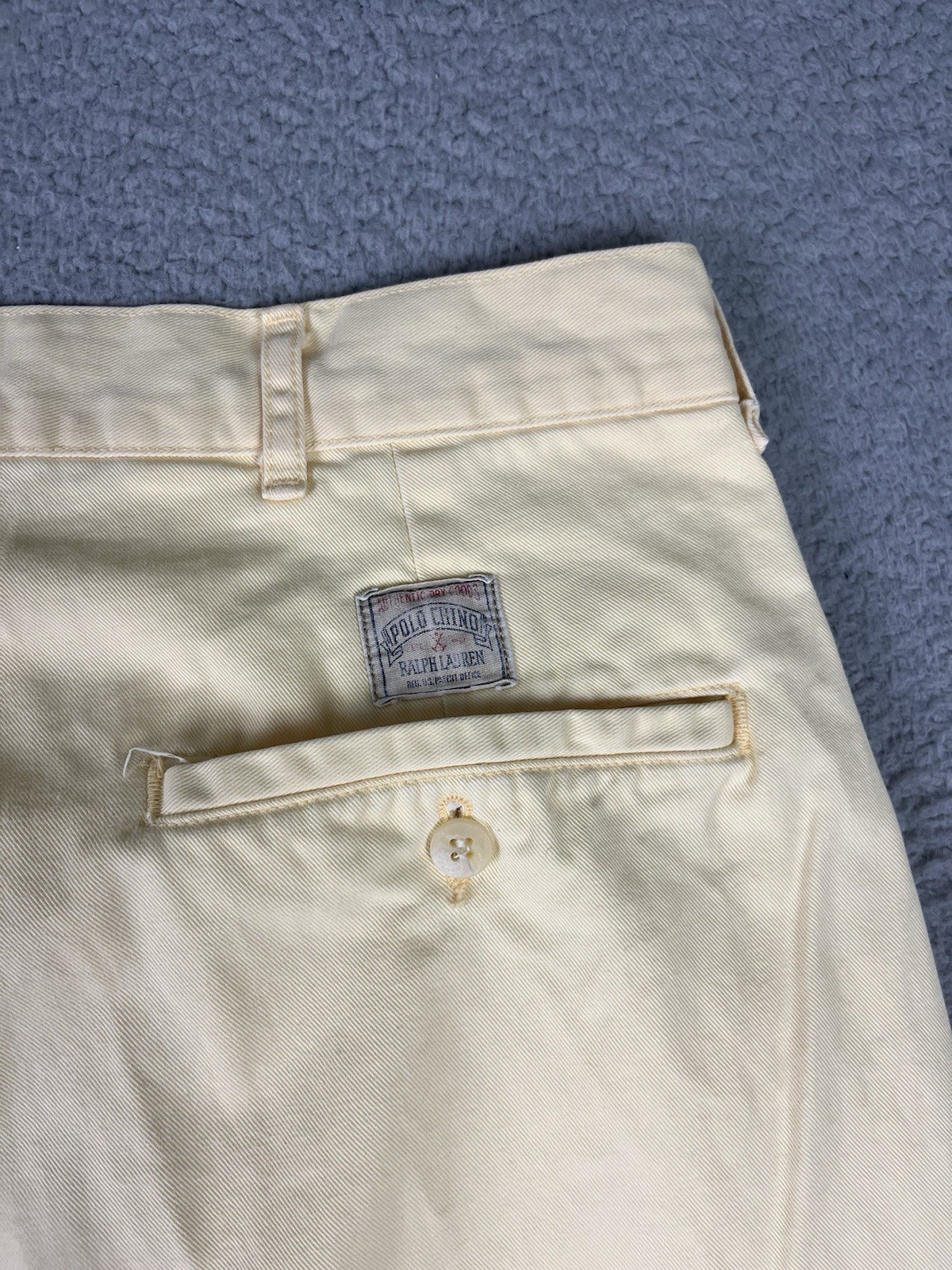Vintage Polo Ralph Lauren Pant Men 33x29 Yellow Pleated Cotton Twill Made in USA thumbnail 16