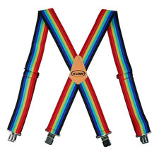 KUNN Men Suspender Tape Measure Pattern Suspender Fully Strength Elastic with He