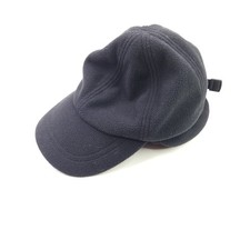LL Bean Polartec Fleece Winter Hat Black Small / Medium Adjustable Ear Cover