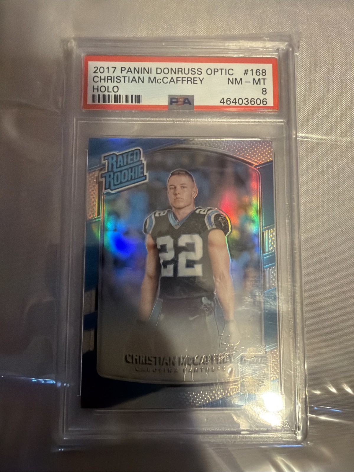 2017 Donruss Optic - Rated Rookie Christian McCaffrey #168 Holo Prizm (RC)