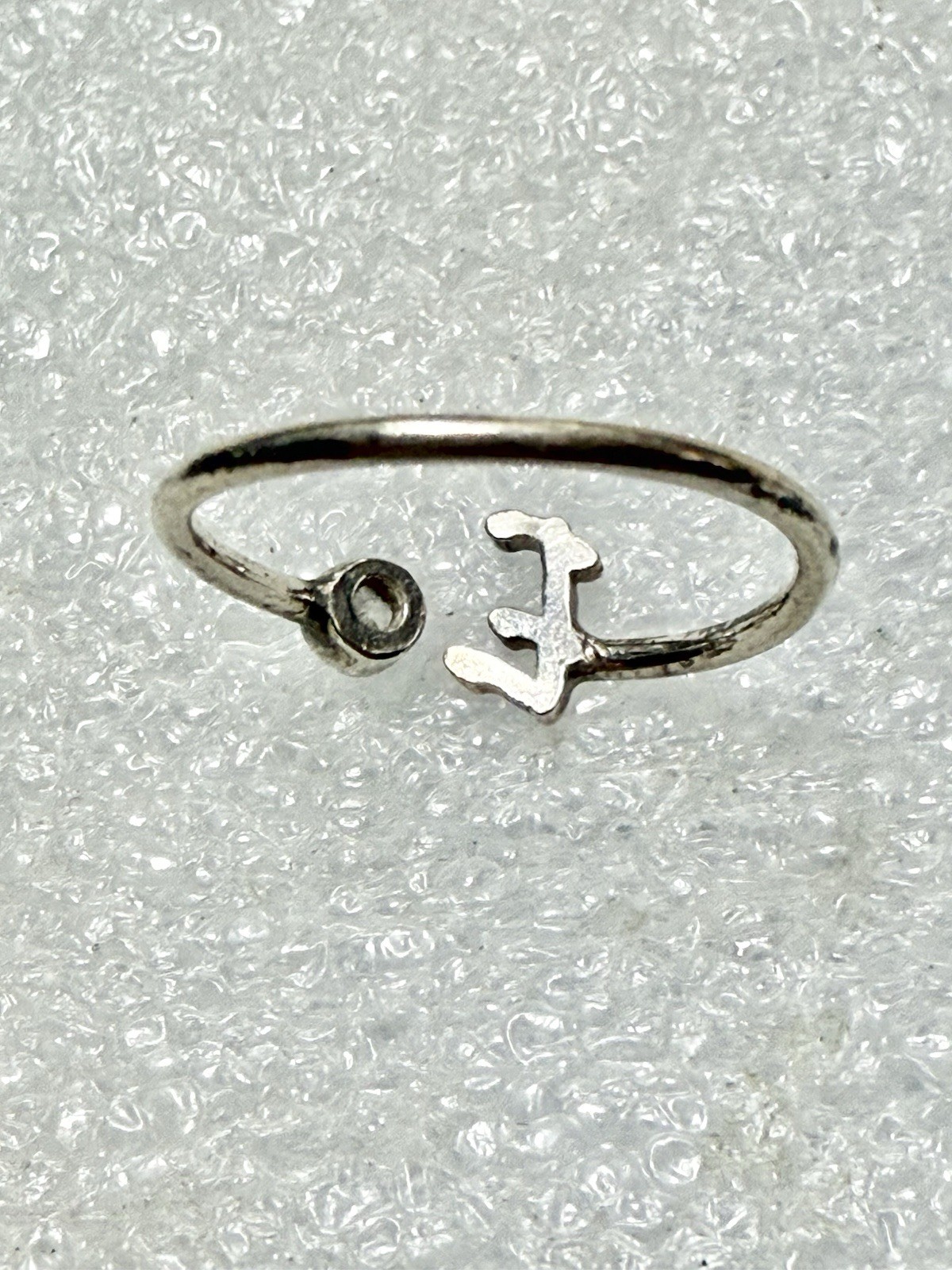 925 Sterling Silver & Clear Gem Initial “E” Adjus… - image 5