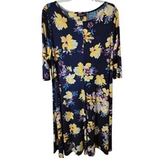 5789) Roamans Plus Floral Relaxed Boat neck Pullon Swing Dress Size  22/24