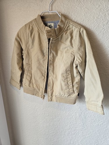 baby B'gosh Beige Bomber Jacket 24M Unisex Baby & Toddler Zip Cotton Blend - 第 1/4 張圖片