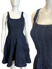 NWT Kate Spade x Target Stretch Denim Tank Dress Size 0 Fit & Flare Mini Pockets