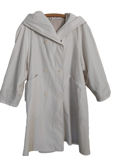 Mackintosh, Vintage 80s Cream White Flared Macintosh Mac Raincoat Coat | S 8 | Oversized