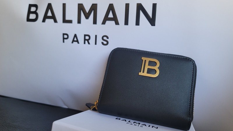 Balmain Women's B-Buzz Black Calfskin Smooth Leather Wallet