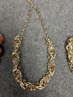 LISNER 3 P Lot  VINTAGE TOPAZ AMBER RHINESTONE NECKLACE, Orange NecklaceBracelet — photo 3