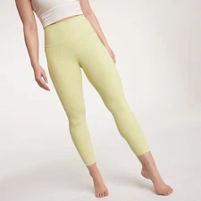 Calia Seamed Ribbed Essential 7/8 Light Green High-Rise Leggings XXS