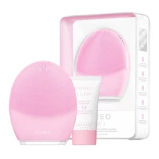 FOREO LUNA 3 Facial Cleansing & Firming Massage Device + 0.67 fl oz Cleanser