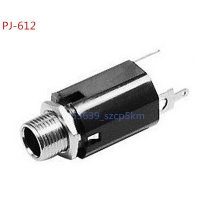 10Pcs 6.35mm Female Audio Chassis Socket  3 Pin DIP  Connector Plastic Case #yi