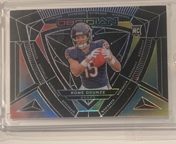 2024 Obsidian Bears Rome Odunze  RC Vitreous Case Hit