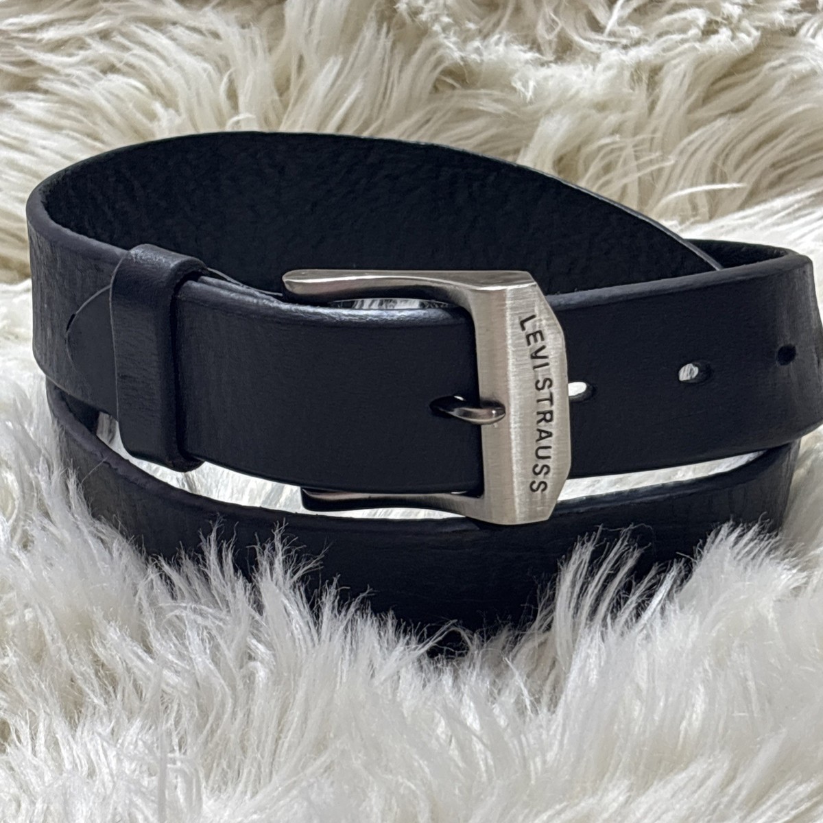 Levi\'s Genuine Leather Black Belt Leather Braid Belt - Black | Levi main image 2