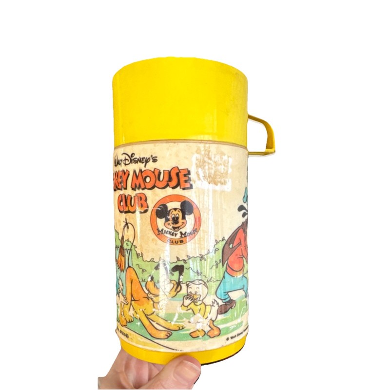 Aladdin Disney Mickey Mouse Club Plastic Thermos Yellow