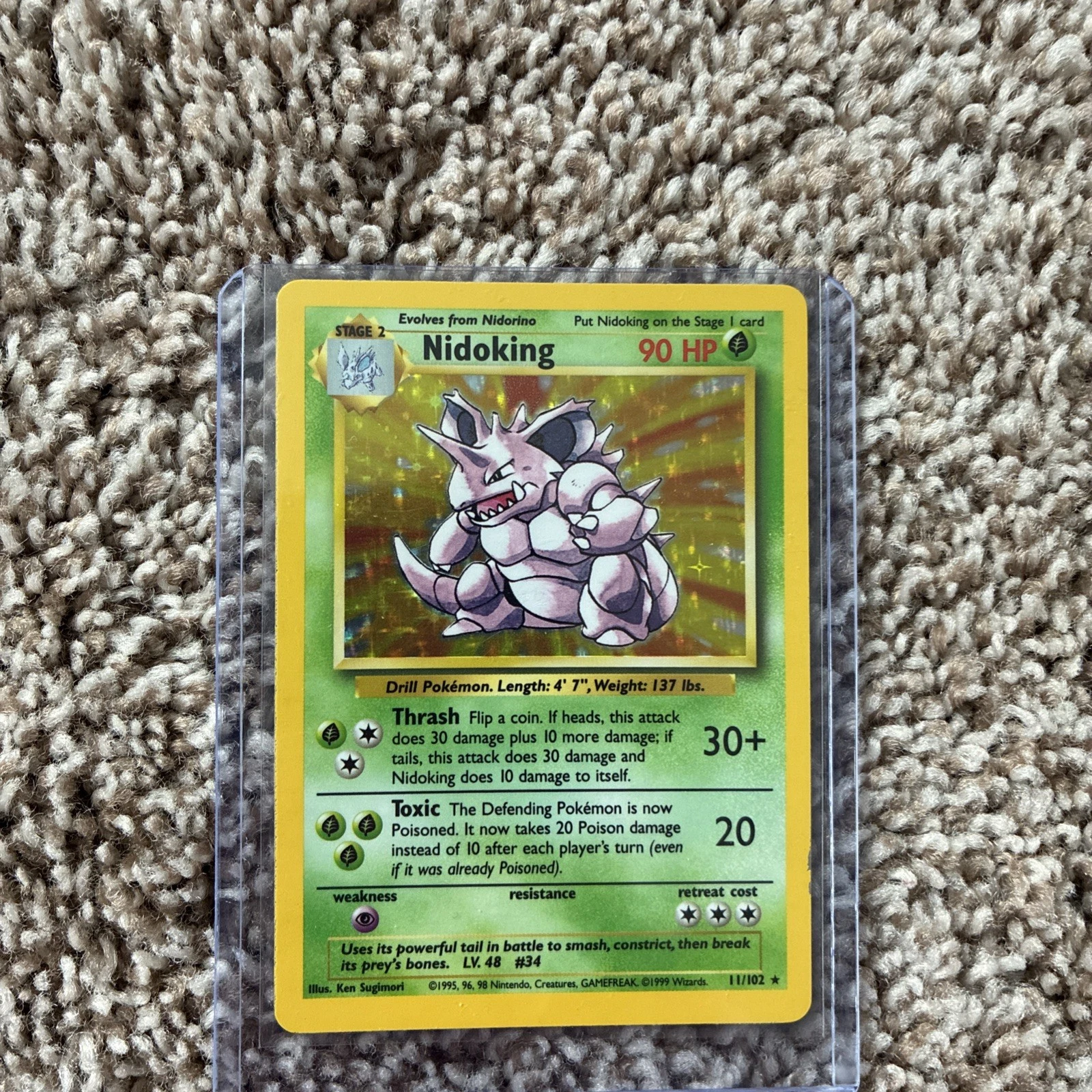 Deal for Pokemon Nidoking 11/102 WotC Base Set Unlimited Holo Rare MP