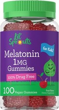 Kids Melatonin Gummies  1 mg  Fruit Flavor Gummy  Vegan,