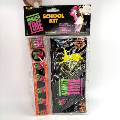 MC Hammer Time School Kit Vintage 90s 1991 Pencil Pouch Sharpener Ruler New NOS