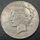 1928-P Peace Silver Dollar $1 VF Very Fine Cleaned Key Date Philadelphia