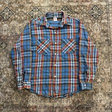 Vintage 1970s Big Mac JCPenney Cotton Plaid Flannel Shirt Button Up Size Large