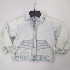 GAP KIDS Button Snap Front Lt. Wash Denim Jean Jacket Blue Size 4 Years Toddler