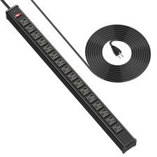 16 Outlet Power Strips, Extra Long Power Strip with 10ft Cord, Metal Heavy Du...