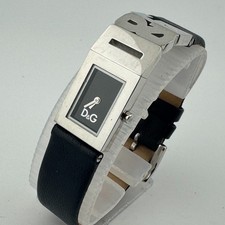 D&G Swiss Quartz Watch DW0507 Women Silver Steel Rectangle Leather New Battery