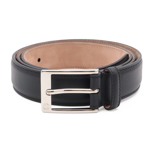 Gucci Belt Authentic Reversible Black Leather Square Buckle Size 105 From Japan
