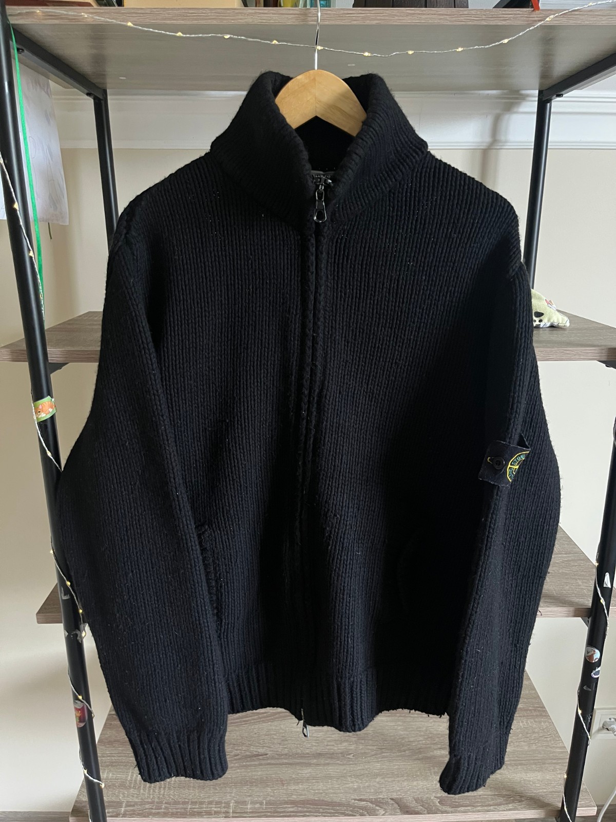 Vintage Stone Island Jacket 2000s  Knit Zip Jumper Jacket Black Mens size image 7