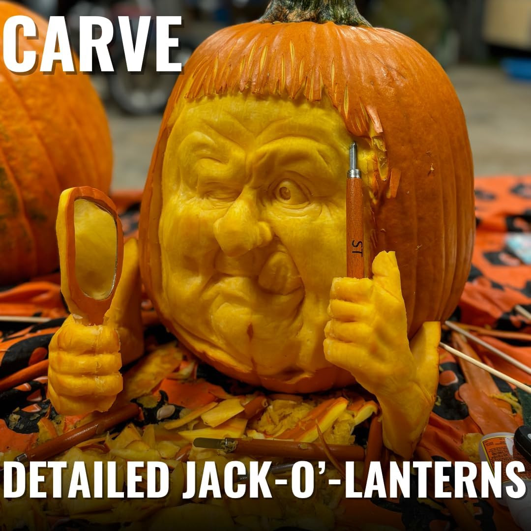 Beginner-Friendly Wood Carving Kit, 15pc Wood Carving Tools Set with Razor Sharp