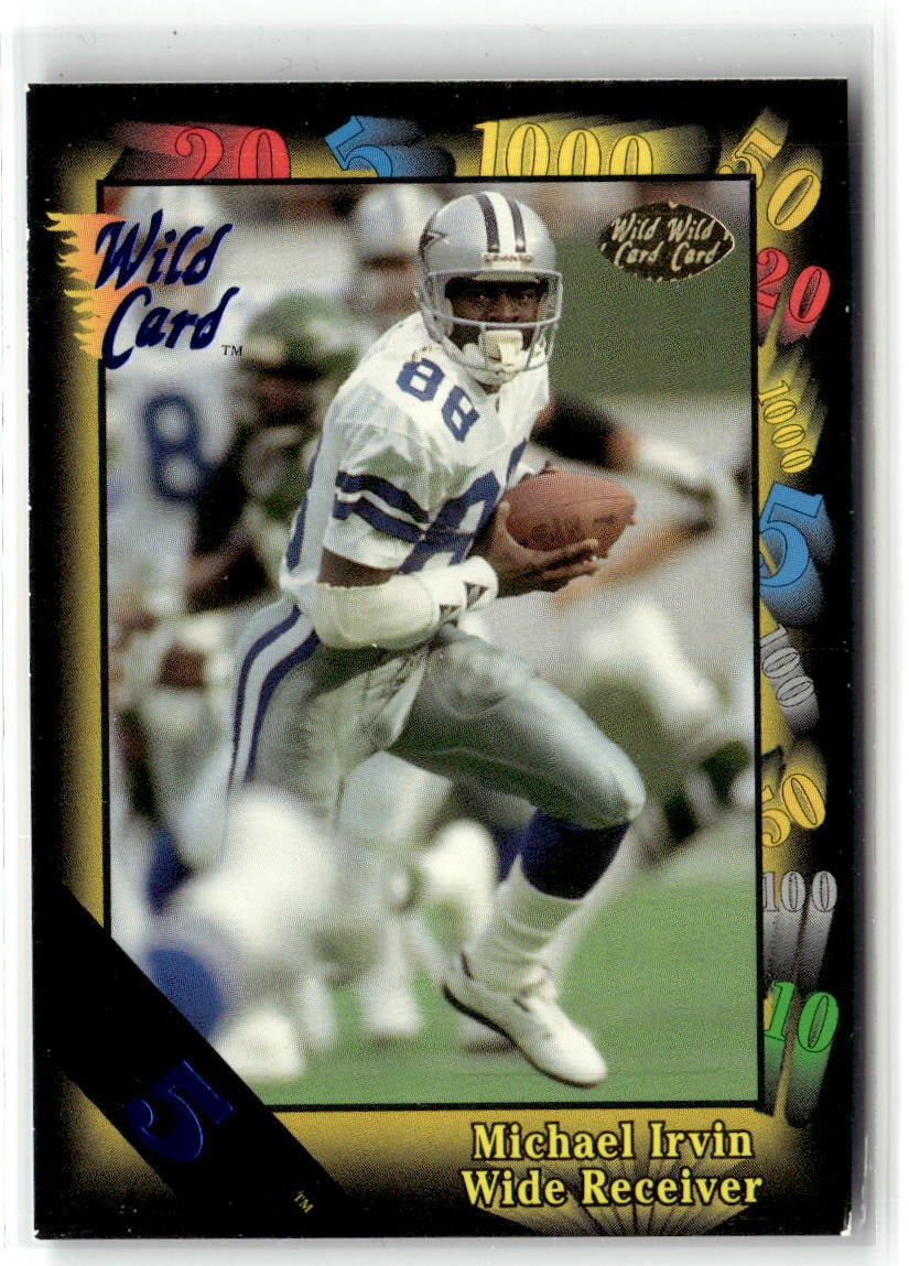 1991 Wild Card #95 Michael Irvin 5 Stripe