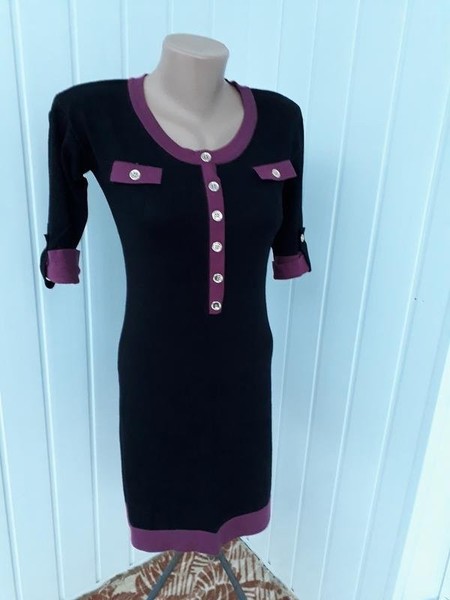 Women Anne Klein Dress Black Cotton 38 / M / 46