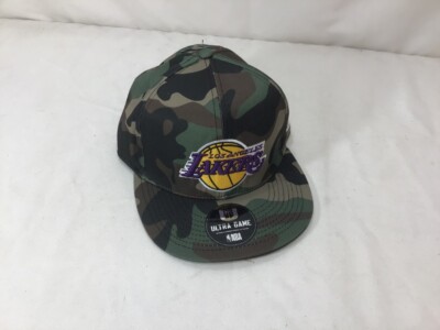 NBA Ultra Game Army Camo Style Los Angeles Lakers Flat Brim