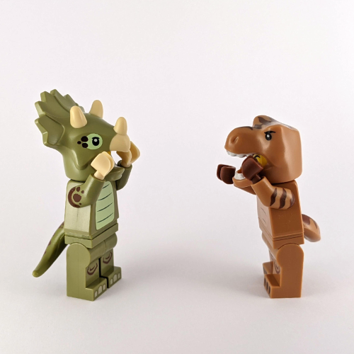 Lego Triceratops & T-Rex Costume Minifigure Set - Collectable Lego Minifigures