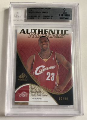 2003-04 SP Game Used LeBron James Gold Rookie RC 2/50 BGS 9 Mint 