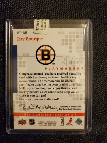 Ray Bourque, Upper Deck, 2009-10, BP-RB, Big Playmakers, Jersey, 13/75 - Picture 2 of 2