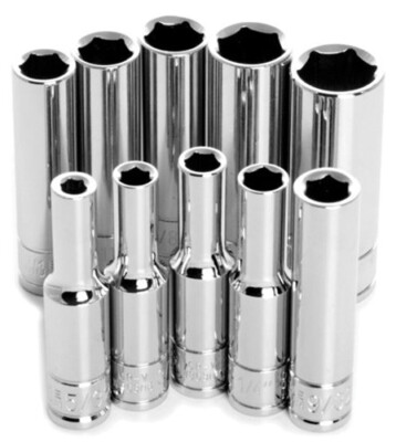 PERFORMANCETOOL W36300 10PC 1 4'' DR 6PT SAE DW SKT SET